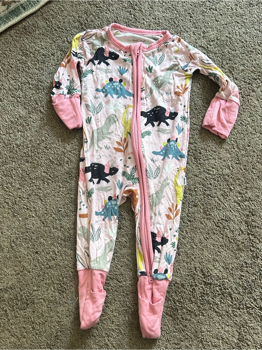 Little sleepies newborn Jurassic jungle bamboo zippy pajamas